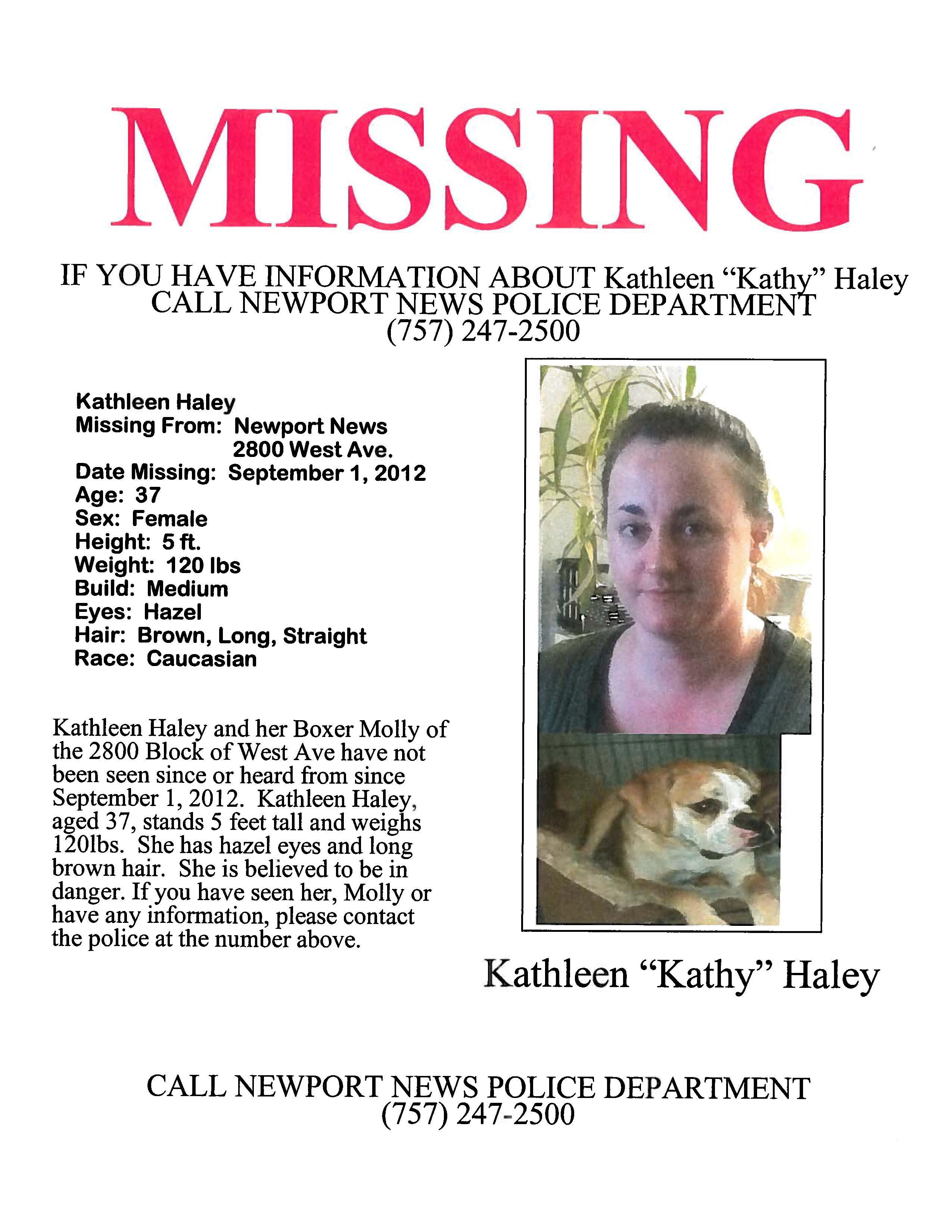 Kathleen Patricia Haley Virginia Missing Person Directory 